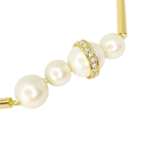 Kate Spade Necklace “Purely Pearly”Pearl Gold Pavé 40” Long Pearlcore New $148 - Picture 2 of 7